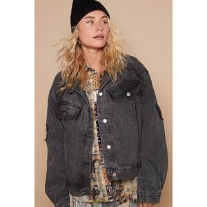 POL Black Distressed Denim Jacket